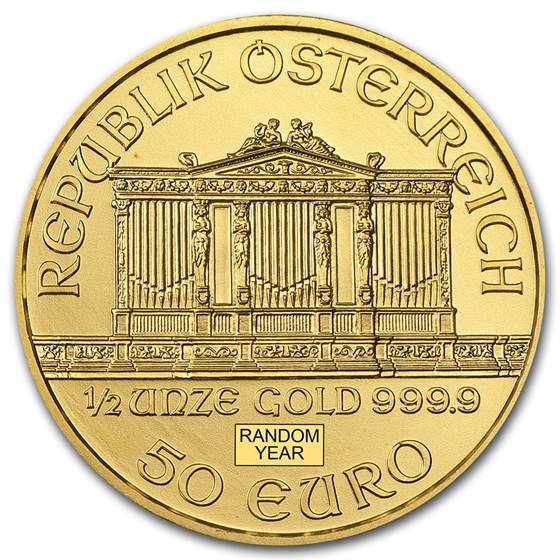Austria 1/2 oz Gold Philharmonic BU (Random Year) Austria 1/2 oz Gold Philharmonic BU (Random Year)